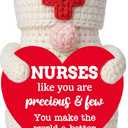 BackURyear Women Nurse Appreciation Gifts, Thank You Christmas Birthday Gift for RN NP CNA Nurse Week Day Graduation Retirement Hospital Nursing School Student Present, Handmade Crochet Gnome