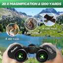 Pankoo 20x55 Binoculars for Adults High Powered Large View Waterproof Optics with Clear Low Light Vision, Easy Focus for Hunting, Bird Watching, Concerts, Sports