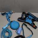 No Pull Dog Harness, Collar & Leash Set | Includes Dog Seat Belt, Collapsible Bowls & Poop Bag Dispenser. Ideal for Training, Walking, Hiking. Fits Small to Large Dogs(Blue-L)