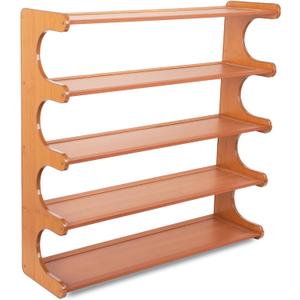 Shoe Rack,5 Tier Shoe Organizer Storage Shelf,Bamboo Narrow Shoe Closet,Small Space Shoe Rack,for Entryway Closet 26.77×7.48×25.98inch, 5 Tier-26.77" Wide