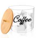homicozy Coffee Pod Holder with Bamboo Lid, Large Capacity 80-Ounce Clear Countertop Storage for Coffee Capsules, K Cup Organizer for Keurig/Nespresso, coffee filter holder, Coffee Bar Accessories
