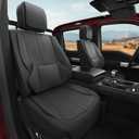 W&PMAX Custom-Fit Front Seat Covers for Chevy Silverado 1500 (20142019), Black Front Set, Waterproof Leather, Airbag Safe, Easy Install