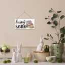 2 x Easter Wall Hanging Decor, Decorative Wall Plaque, Easter Eggs Sign, Easter Bunny Decor, Spring Decor Art, Rustic Door Hanger, Easter Home Wall Decor for Front Door Porch, Happy Easter Gift