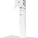Hemudu Single LCD Computer Monitor Free-Standing Desk Stand Riser for 13 inch to 32 inch Screen with Swivel, Height Adjustable, Rotation, Holds One (1) Screen up to 77Lbs(HT05W-001) White