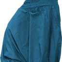 Plain Hippie Harem Aladdin Baggy Loose Fit Genie Gypsy Trouser Pants, Petrol Blue, One Size