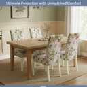 Chair Covers for Dining Chairs Set of 4, Stretchy Soft Parson Chair Covers Removable Washable Kitchen Dining Room Chair Slipcovers with Elastic for Universal Fit (Beige Flowers II)