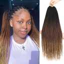 18 Inch Senegalese Twist Crochet Hair for Women Crochet Hair Pre Looped Crochet Braids Micro Twist Crochet Hair Ombre Brown Blonde Small Braids with Natural Ends 8 Packs T30/27