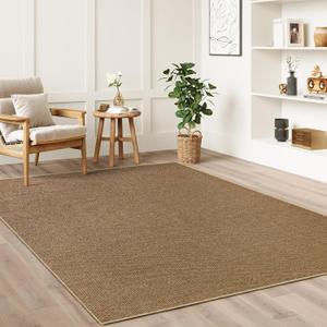 Washable Faux Sisal Area Rug, 8x10 Non-Slip Indoor Mat, Brown
Easy-Clean, Solid Modern Carpet, for Living Room, Bedroom, Outdoor, and Patio