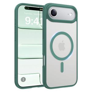 Shiiuou Magnetic for iPhone 17 Air Case, [Anti-Slip] [Military-Grade Drop Protection] [Camera Protection] Skin-Friendly Slim Matte Shockproof Protective for iPhone 17 Air Phone Case, Midnight Green