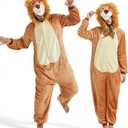 QUCH Adult Onesie Costume-Unisex Animal Onesies for Adults Halloween Costume Halloween Onesies Adult Onesie Pajamas for Women (Small, Lion)