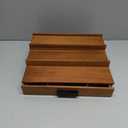 Sueuapp Walnut Wood Cologne Organizer for Men 3 Tier Cologne Stand,Wooden Cologne Holder Display Shelf with Hidden Compartment and Drawer,Perfume Organizer Great Gift for Men