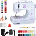 Mini Sewing Machine for Beginners, Portable with Dual Speed, 12 Stitches, Foot Pedal and Accessories Kit for Home Quick Repairs DIY Crafts & Gift, Purple