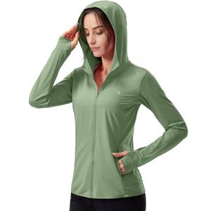 Soothfeel Women's UPF 50+ Sun Protection Hoodie Jacket Lightweight Long Sleeve Sun Shirt for Women with Pocket Hiking Outdoor (Medium)