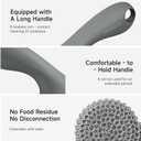 SUBEKYU Cast Iron Scrubber with Silicone Handle, Stainless Steel Skillet Cleaner for Cast Iron Pans (Gray Scrubber + Scraper)