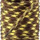 2 Pair Round Wave Shape Shoelaces Non Slip Boot Laces Heavy Duty Climbing Hiking Shoe Laces Sneakers Shoestrings (39"(100cm, Brown & Yellow)