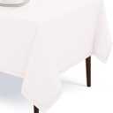 Table Cloth 100% Cotton 60"x84" Decorative Tablecover Washable Rectangle Tablecloths for Gifts, Dining, BBQ, Buffet Parties & Wedding - White
