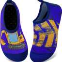 WateLves Kids Water Shoes Toddler Girls Boys Barefoot Non-Slip Quick Dry Aqua Socks for Beach Swim Walking (1-2 Little Kid, Excavator)