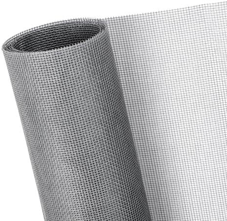 40"x118" Window Screen Mesh, Fiberglass Window Screen, Screen Door Mesh, Windows Screens and Screen Door Replacement, Patio Screen Mesh- Gray