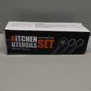 AOTHOD Silicone Cooking Utensils Set - 446F Heat Resistant Kitchen Utensils,Turner Tongs,Spatula,Spoon,Brush,Whisk,Kitchen Utensil Gadgets Tools Set for Nonstick Cookware,Dishwasher Safe (BPA Free) (Khaki)