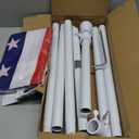 Flag Poles for Outside in Ground, 8.2FT Telescoping Flag Pole Kit for Yard with 35FT American Flag, Stainless Steel Portable Residential Flag Pole with 35FT American Flag for House (1 Pack, White)