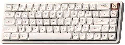 IQUNIX Magi65 Low Profile Mechanical Keyboard Wireless 65% Keyboard Ultra Slim for Creamy Typing, Hot Swappable, RGB Backlit, PBT Keycaps, Aluminum Case, BT/2.4G/USB-C, for Mac/Windows (Ochre White)