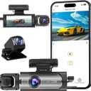 Dash Camera Front and Inside, 3.16inch Dash Cam 1080P, G Sensor HD Night Vision Loop Recording Wide Angle Car DVR (3 Channel)