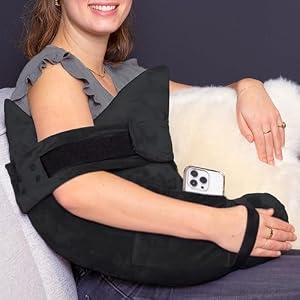 MOYOAMA Post Shoulder Surgery Pillow for Sleeping – Left/ Right Arm Support with Adjustable Straps & Custom Firmness for Restful Recovery – Rotator Cuff, Bursitis, & Frozen Shoulder Pillow Post Surgery
