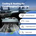 12V Universal A/C Evaporator Assembly, Under-Dash Heating & Cooling Unit with 4 Vents, Universal Retrofit AC for Cars & Trucks