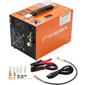 PCP Air Compressor Auto Shut Off 4500PSI 30Mpa
Oil Water Free Electric Portable Pump for PCP Air Rifle Paintball Diving Scuba Tank, Car 12V DC or Home 120V AC