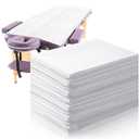 Tatuo 50 Pieces 31 x 70 Inches Disposable Bed Sheets Waterproof Bed Cover Massage Table Sheet Non-woven Fabric for Spa, Lash, Beauty Salon, Waxing, Hotels(White)