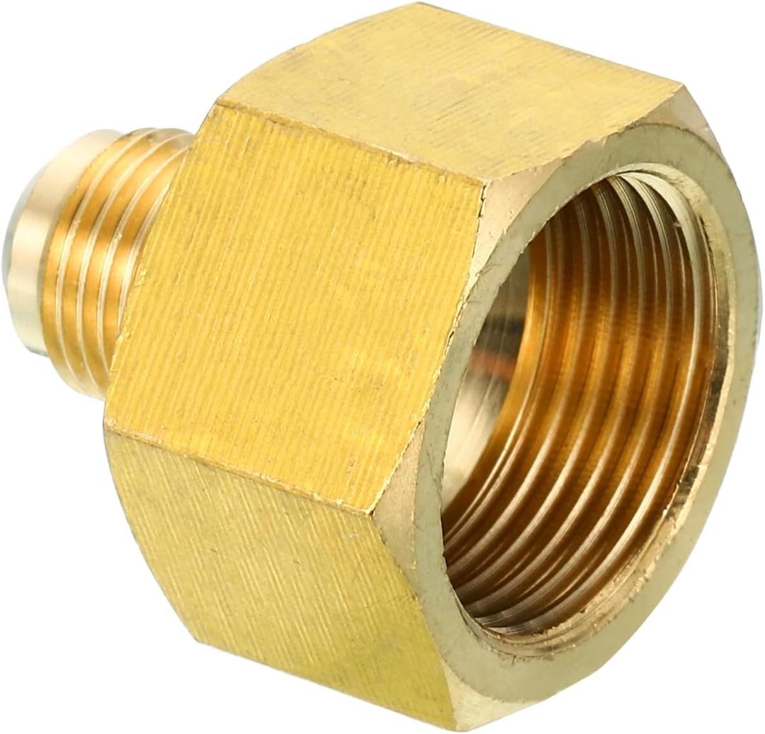 Patikil 3/4 Inch Female to 3/8 Inch Male Flare Brass Adapter, Flare Fitting for Air, Gas Line and Refrigeration, HVAC