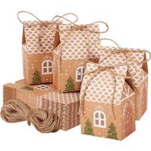 BESARME 36 Pieces Mini Christmas Party Favor Boxes Gift Bags, Small Gift Boxes Xmas Treats Party Favors Stocking Stuffers