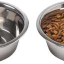 IRIS USA Dog Bowls Elevated with Storage, 15" H Raised Feeding Station, Dog Bowl Stand with Airtight Food Storage Holds 47 lbs, 2 Removable 64 oz Stainless Steel Bowls for Large Dogs, Smoke/Black