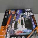 Slot Car Race Track Sets with 4 Slot Cars, Electric Race Car Track Include Slope Circular Overpass Track, Dual Racing Game Featuring Flash Bridge and Pendulum, Gifts Toys for Boys Kids Age 6 7 8-12