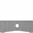 Silicone Faucet Splash Guard Gen 3-10° Large Slope & Adaptable Hole Faucet Handle Drip Catcher Tray - 24” x 5.1” Kitchen Sink Accessories for Kitchen, Bathroom(Gray)
