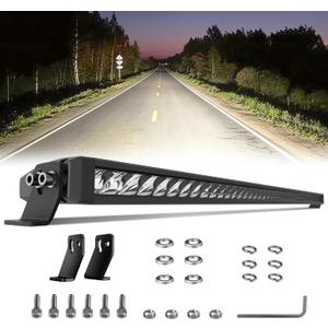 4WDKING 42 Inch Slim LED Light Bar, 240W Spot Flood Combo Beam, Screwless Design, IP68&IP69K Waterproof, Super Bright Off Road Driving Lamp Fog Lights for Truck Pickup ATV UTV SUV Golf Cart Boat