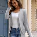 Tralilbee Women's Cardigans with Pockets Long Sleeve Casual Open Front Cardigan Sweaters for Women S-XL (Gray, M)