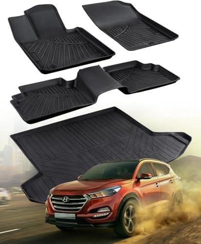 For Hyundai Tucson Floor Mats Cargo Liner 2022-2025 2026 (Gas Model Only) | All Weather, Rubber, Durable, TPE, Heavy Duty, Odorless, OEM-Style, Scratch-resistant, Full Set, Custom fit, Accessories