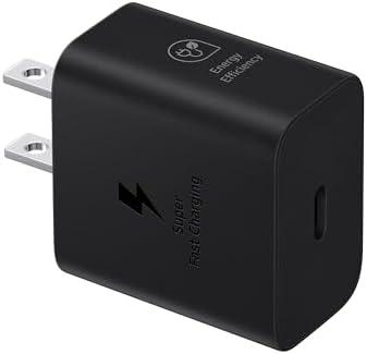 Samsung 25W Wall Charger Power Adapter, Cable Not Included, Super Fast Charging, Compact Design, Energy Efficient, Compatible with Galaxy and USB Type C Devices, Black