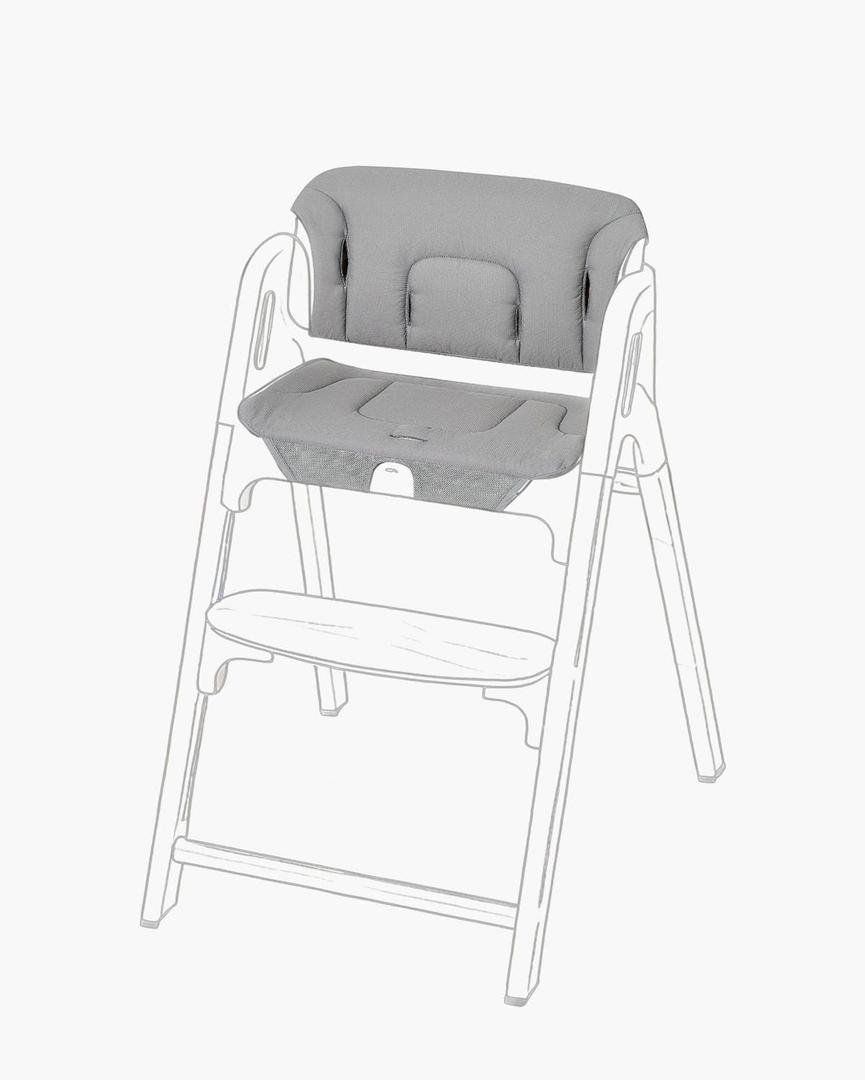 Momcozy High Chair Cushion & Backrest Set - Ergonomic Support for Dinerpal Chairs, Machine Washable Gray Seat Pad with Non-Slip Design