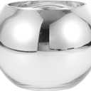 DECHOUS Silver Round Flower Vase Modern Vase Centerpieces for Desktop Floral Arrangement Decorative Flower Holder for Living Room Bedroom Kitchen, 6 Inch