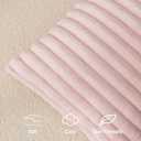 Kevin Textile Valentines Soft Plush 14x22 Inch Lumbar Pillow Cover 1 Pack, Luxury Fluffy Faux Fur Striped Flannel Rectangle Cushion Case for Couch Sofa Chair Bed Home Decor, Light Pink