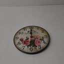 Lafocuse 12 Inch Silent Rose Floral Wall Clocks Battery Operated, Farmhouse Wall Clock for Bedroom Living Room Decor