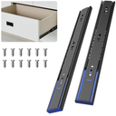 PHWALK 20 Inch Soft Close Full Extension Drawer Slides, Ball Bearing Heavy Duty 100 lb Capacity Drawer Glides for File Cabinet, Closet, Dresser and Office Drawers – Side Mount Black Rails (1 Pair)