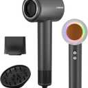 Hair Dryer, 160000 RPM Professional High-Speed Blow Dryer 2 Billion Negative Ionic Care Hair Dryer (Black Gray)