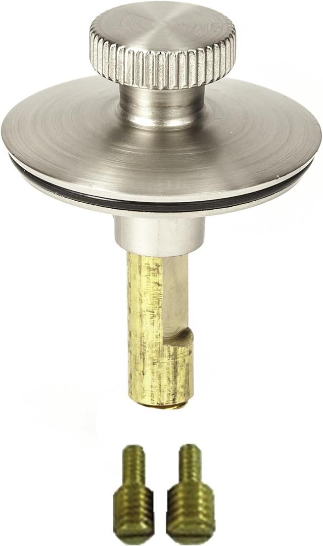 Lift n Turn, (Twist Close) Bath Tub/Bathtub Drain Stopper Includes 3/8" and 5/16" Fittings Brushed Nickel (No Hair Catcher)