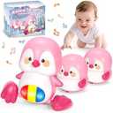 Baby Toys 6-12 Months, Musical Penguins Crawling Infant Toys, Early Learning Toy for Tummy Time with Light & Sound, Birthday Gifts for Babies Newborn Boys Girls 6 7 8 9 10 11 Months 1 Year Old