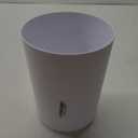 iDesign Small Round Plastic Bathroom Trash Can - Ideal for Bathroom, Bedroom, or Office - White