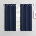 NICETOWN Blackout Curtain Panels for Bedroom, Navy, 2 Panels, W29 x L20-inch, Thermal Insulated Grommet Top Blackout Draperies and Drapes for Basement