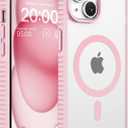SUCGLES for iPhone 15 Plus Case with MagSafe, N56 Strong Magnet, 12FT Drop Protection, Non-Slip, Matte Translucent Magnetic Slim Case (Pink)